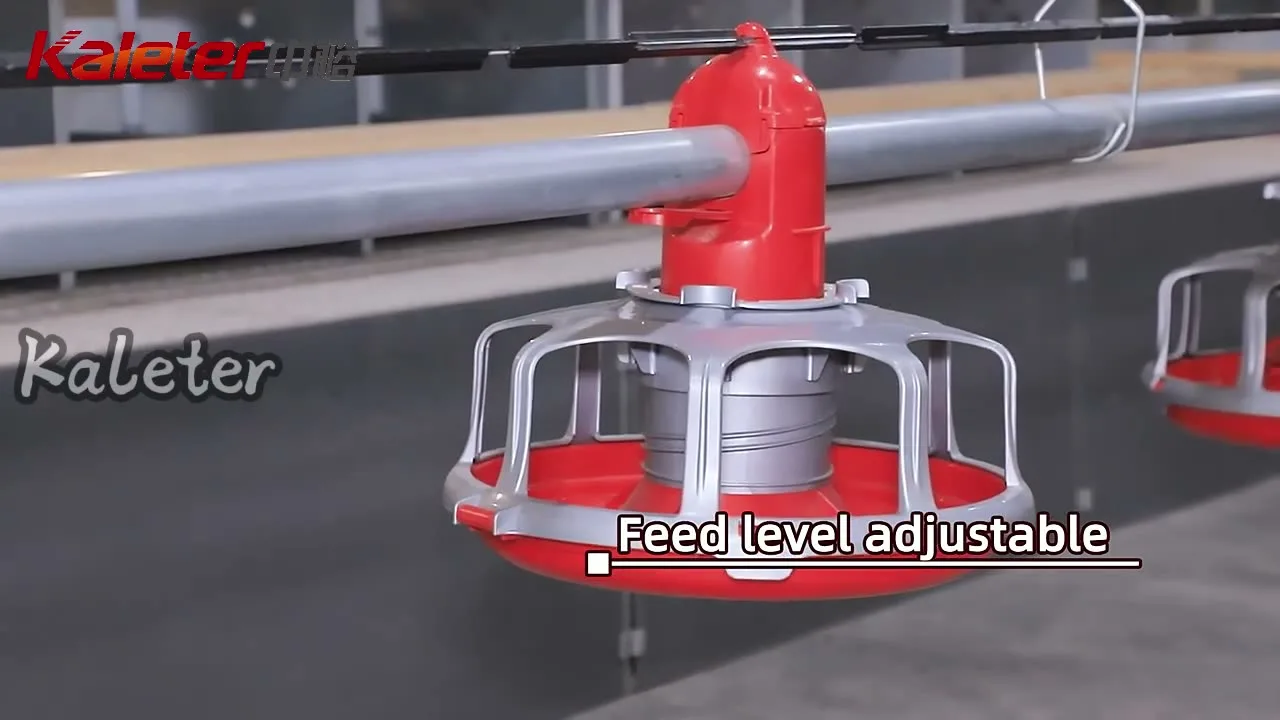 Hopper, pan line and suspension system, with adjustable feed level at each pan.