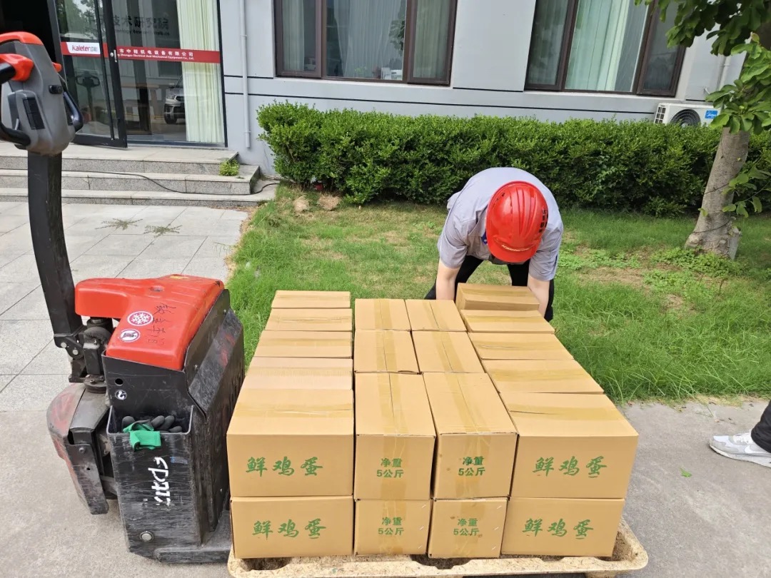 Boxes of fresh eggs prepared as Dragon Boat Festival gifts
