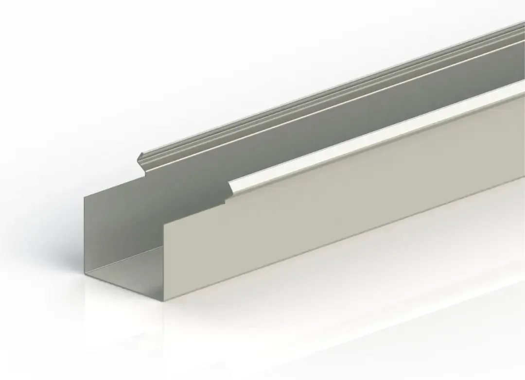 Trough cross-section showing the rolled, rounded edge profile